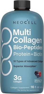 NeoCell Liquid Multi Collagen Peptides | 16 Fl Oz | Protein Plus Biotin | 10 Typ