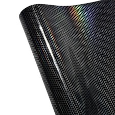 Glossy Carbon Fiber Printed Car Body Vinyl Wrap Honeycomb Rainbow Car Decal Film