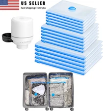 Jumbo Vacuum Storage Bags Travel Space Saver Garment Seal Clothes Electric Pump