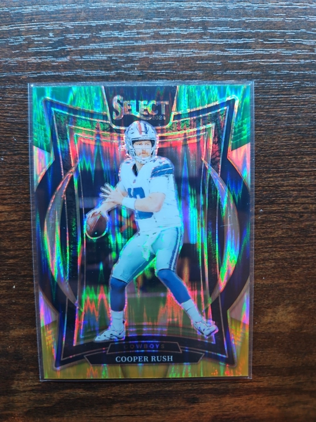2024 Panini Select - Concourse Cooper Rush #22 Green & Yellow Shock Prizm