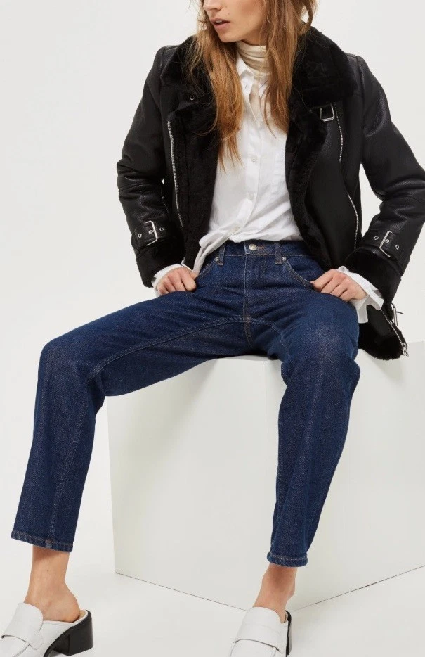 CHAQUETA MOTERA TOPSHOP IMITACIÓN PIEL DE OVEJA NUEVA CON ETIQUETAS TALLA US 2 UK 6 EU 34 $160 Foto 4 de 4