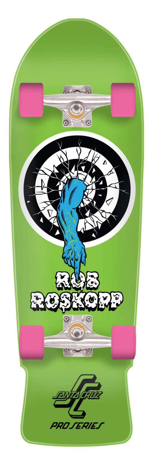 Santa Cruz Roskopp One 10.0in x 31.4in Shaped Cruzer Longboard Complete