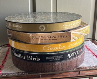 Lot of 5 Vintage Springbok Puzzles Round and Octagon One Wood READ