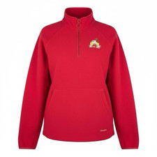 Disney Mickey Mouse Red 1/4 Zip Fleece Pullover Sweatshirt Kangaroo Pocket