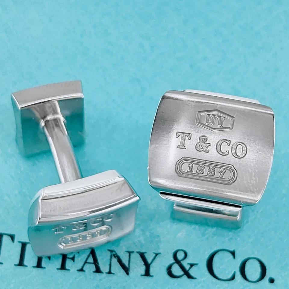 Tiffany & Co. Tiffany 1837 Cufflinks Cuff Links Galaxy Gray Titanium & Silver925 - Image 2 of 4
