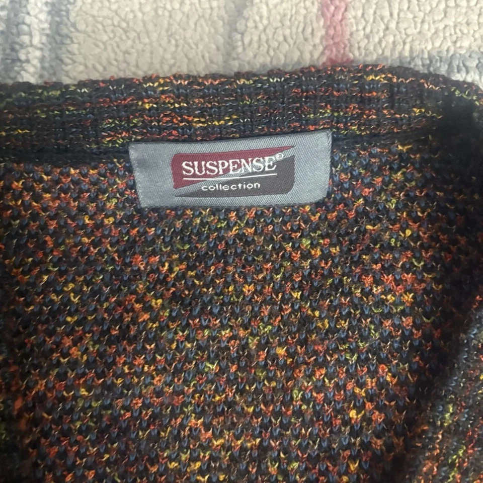 Vintage Coogi Style 3D Premium Knit Multicolored Sweater Size Large - Image 3 of 4