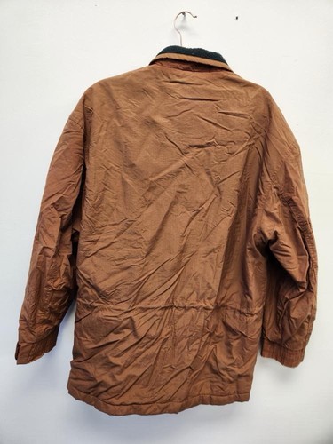 Vintage 90s American Eagle Nylon Windbreaker Brown Jacket Fleece Lined Medium - Afbeelding 3 van 7