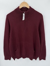 NEW LL Bean Wicked Soft Sweater 1/4 Zip Cotton Cashmere Deep Port Men  s Medium