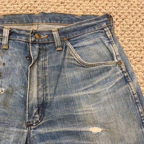 Jeans vintage Anthony's Buckhide uomo 32x30 blu denim ricambi e riparazione fattoria trovata - Foto 4 di 18