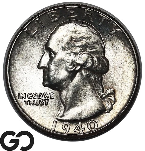 1940 Washington Quarter, Solid Gem BU++