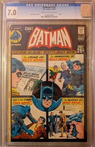 Vintage 1971 Batman DC Comic #233 Graded CGC 7.0