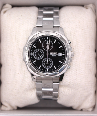 SEIKO SND191 P1 Watch Chronograph Overseas Reimported Models Black