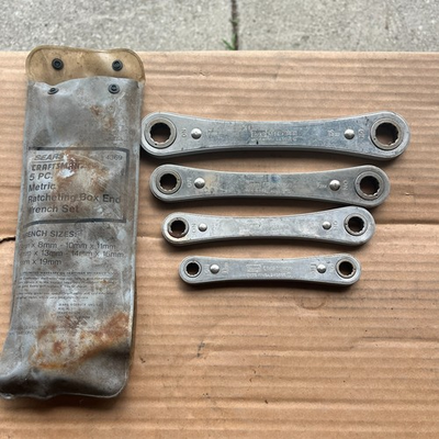 #ad Sears Craftsman 4369 Metric Box End Ratcheting Wrench Set 4 Pc 10mm 19mm $30.00