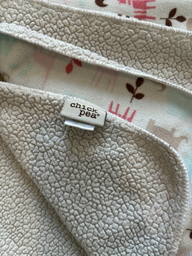 Chick Pea Baby Blanket Elephant Rhino Giraffe Jungle Safari Pink Brown Thick - Afbeelding 4 van 4
