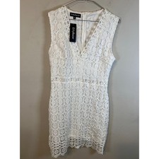 EillyBazar Womens Dress Floral Crochet Lace White Size M NWT