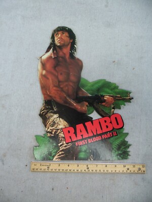 rambo first blood part 2 paper vhs or movie store display rare vintage