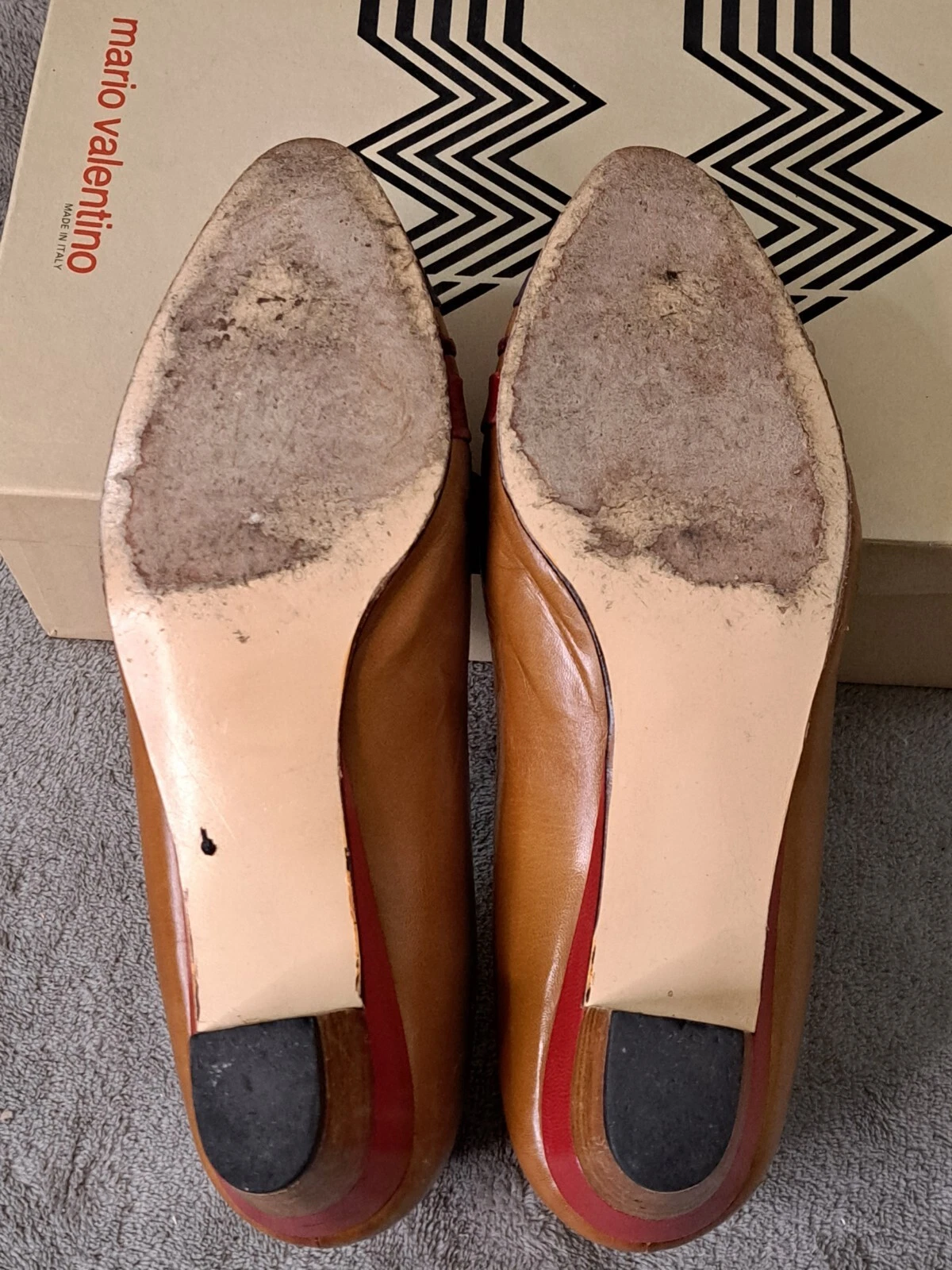 Mario Valentino Scarpe Donna Tacchi 9N Multicolore Pelle Slip On Italia Vintage