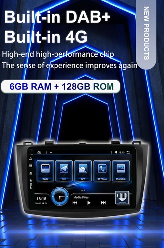 For Mazda 3 (Axela) BL 2009-2013 Car Stereo Navi Android14 CarPlay DAB+QLED 128G - Picture 3 of 18
