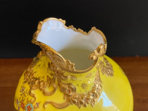 ca.1905 Royal Crown Derby large vase, gilt scrolls & turquoise and coral enamel - Picture 5 of 10