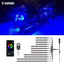 For Harley Road Street Electra Glide 12pcs RGB Underglow LED Light Strip RF+APP