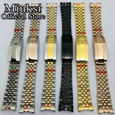 Miuksi 20mm silver gold black jubilee bracelet slide glide lock clasp stainless