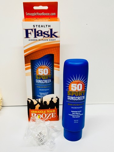 2 Smuggle Your Booze Hide Alcohol Flask Sunscreen Bottle Concert Festival Cruise - Picture 2 of 7