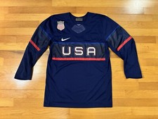New M Nike 2022 Team USA Winter Olympics Hockey Jersey Navy Blue P34235 Men