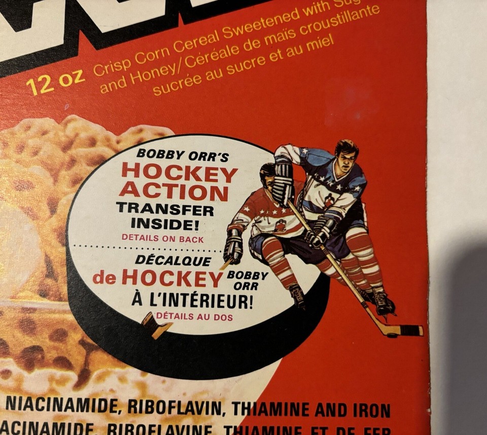Rare 1972 Bobby Orr’s Hockey Transfer Post Cereal Box Front Cut Out