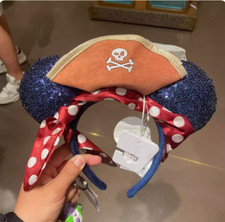 Authentic Shanghai Minnie Mouse Ear Headband Pirates of The Caribbean Disney