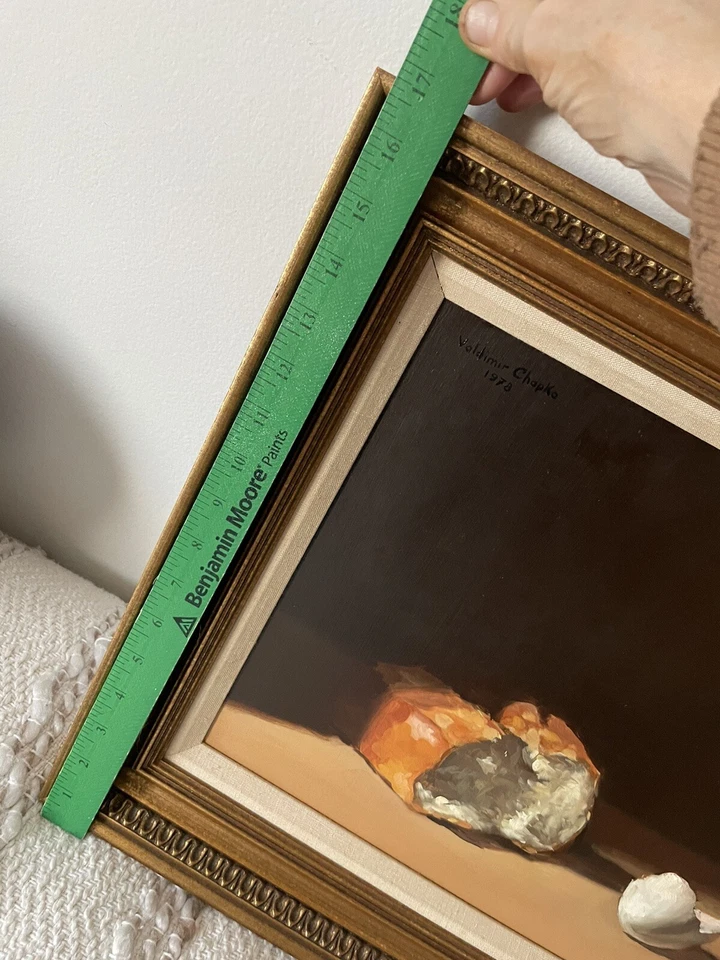 Rare Vladimir Chapko Marin Artist Still Life Fruit Expressionism  16" x 22” - Image 2 of 4