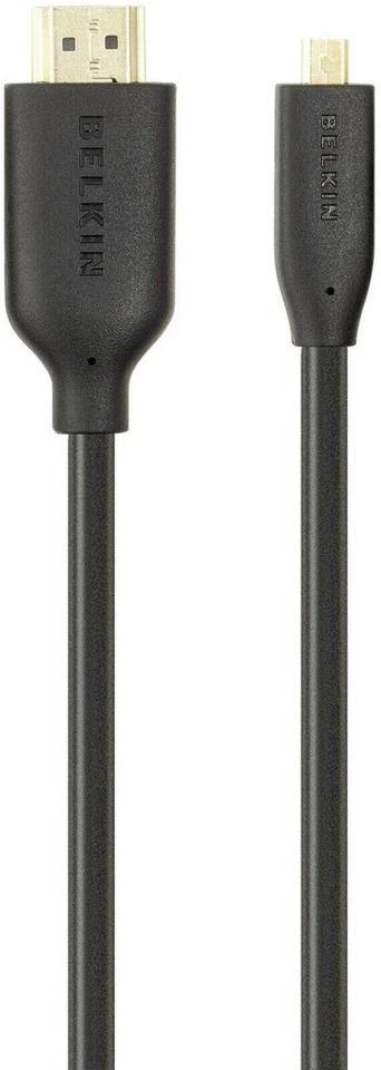 Belkin 1m HDMI Kabel Micro D auf HDMI A High Speed Ethernet 3D Full HD vergoldet - Bild 4 von 4