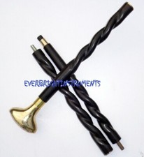 Designer Walking Cane Vintage Wooden Stick Solid Brass Antique Knob Head Handle
