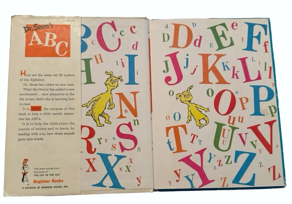 Dr Seuss’s ABC 1963 First Edition HC w Dust Jacket Beginner Books VG Vintage Foto 3 de 4