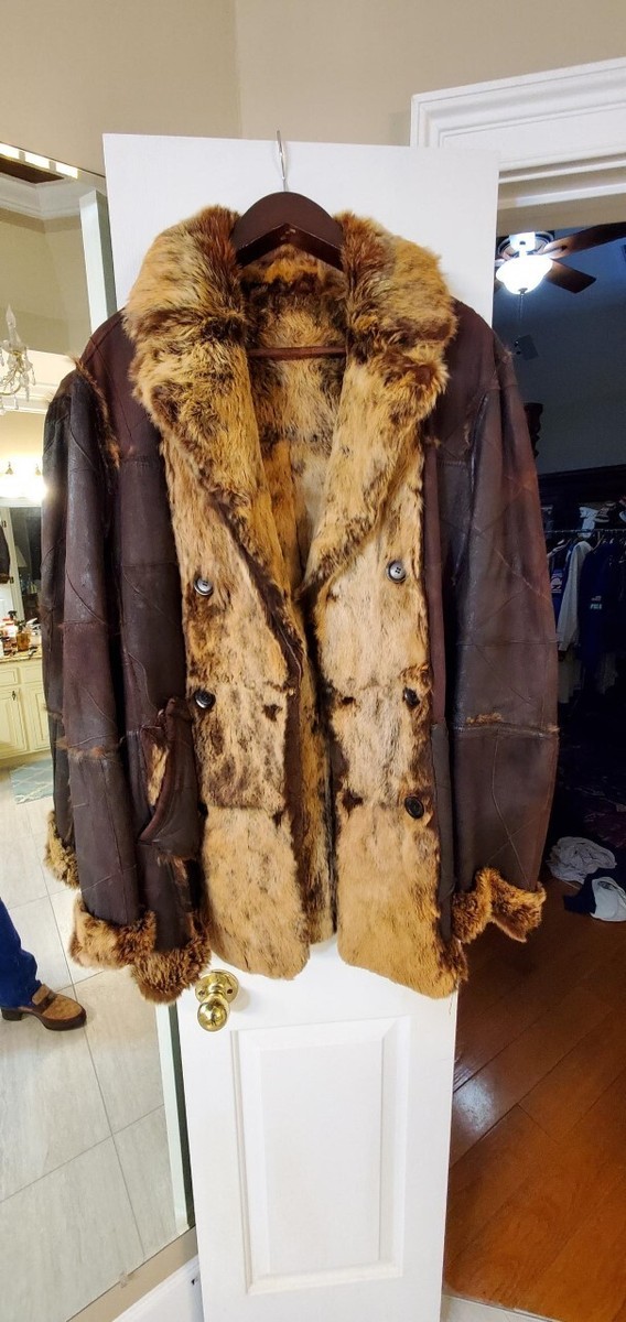 Roberto Cavalli Couture Full Rabbit Fur Brown Leather Coat Roberto Cavalli Couture Full Rabbit Fur Brown Leather Coat