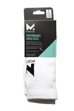Mission Performance Crew Socks 2 Pairs White Size Medium Men's 6-8/Women's 6-10