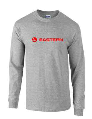 Eastern Airlines Red Retro Logo Shirt Aviation Sport Gray Long Sleeve T-shirt