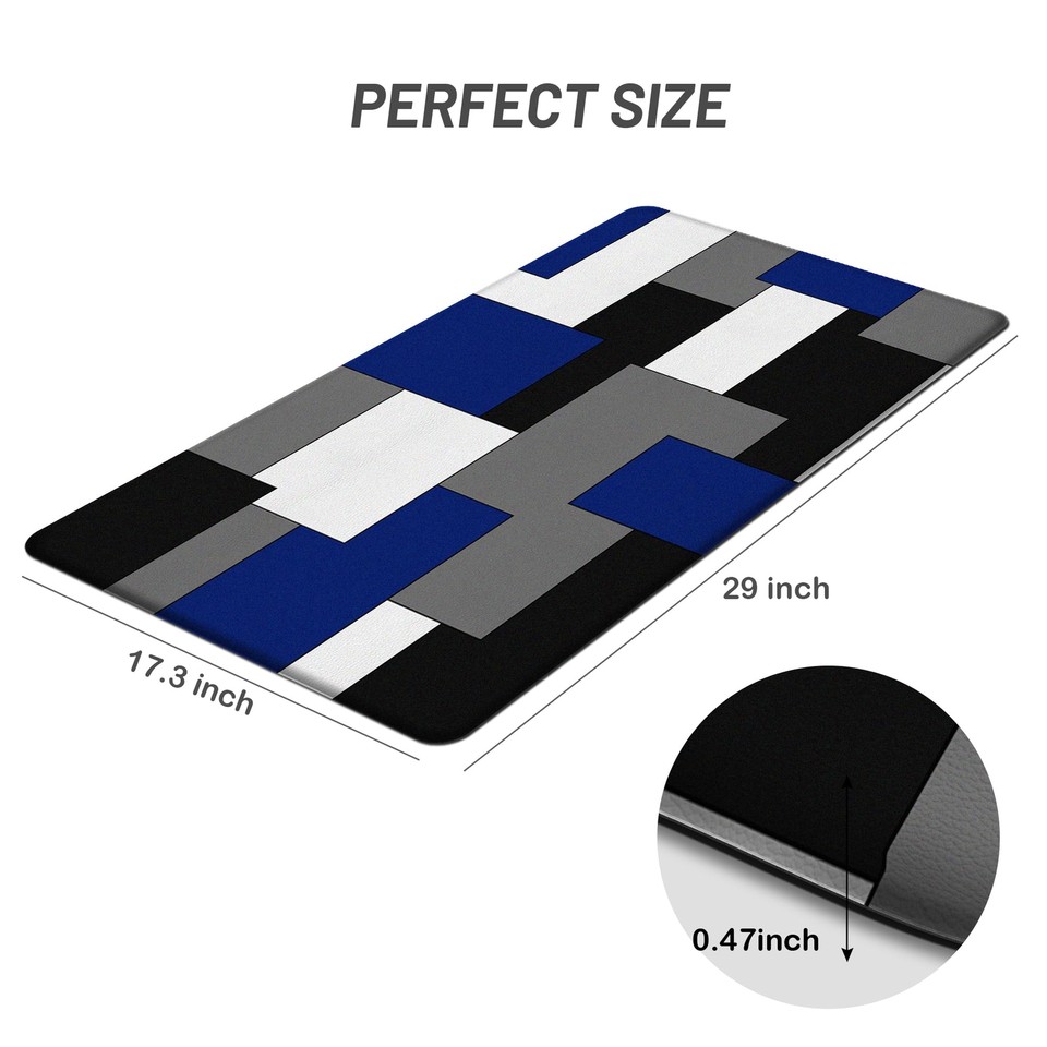 Black Blue Grey White Kitchen Rug AntiFatigue Kitchen Mat for Floor