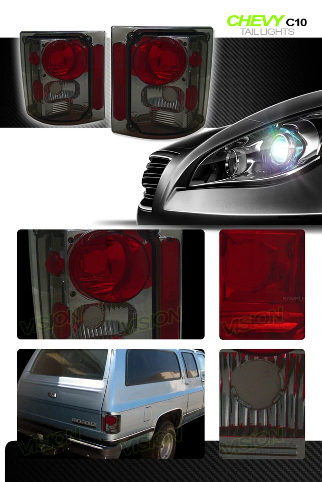 Задние фонари задние фонари дымчатый оттенок Altezza для пикапа Chevy/Gmc C10 C/K 73–91 годов выпуска - Изображение 2 из 2