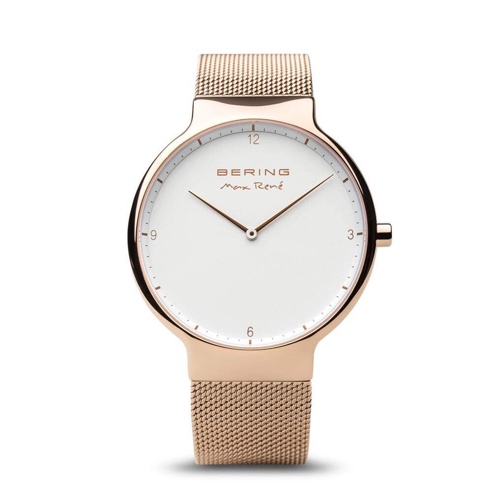 Bering Time Max René Rose Gold Steel Case & White Dial Women's