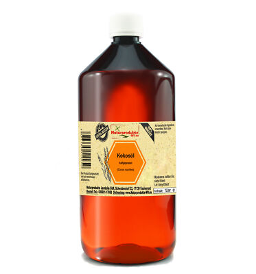 (12,95 EUR/l) 100% reines Kokosöl (1000 ml) Kokos Massage Öl