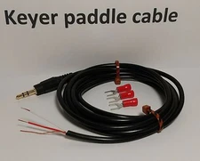 CW Keyer paddle Cable 6 feet, 1/8" (3.5mm) Plug, Gold STRAIGHT KEY Morse code