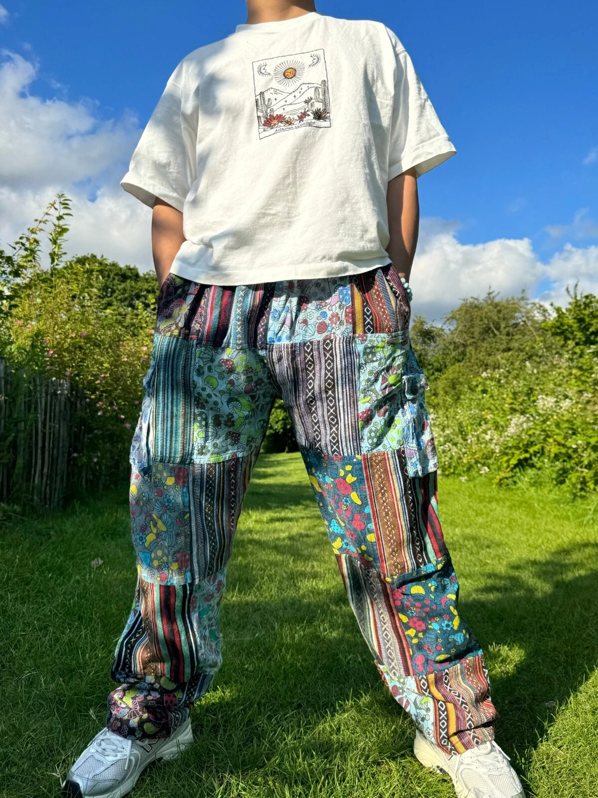 Hippie Unisex Trousers | Festival Patched trouser | Cotton | Earthy Unisex Style