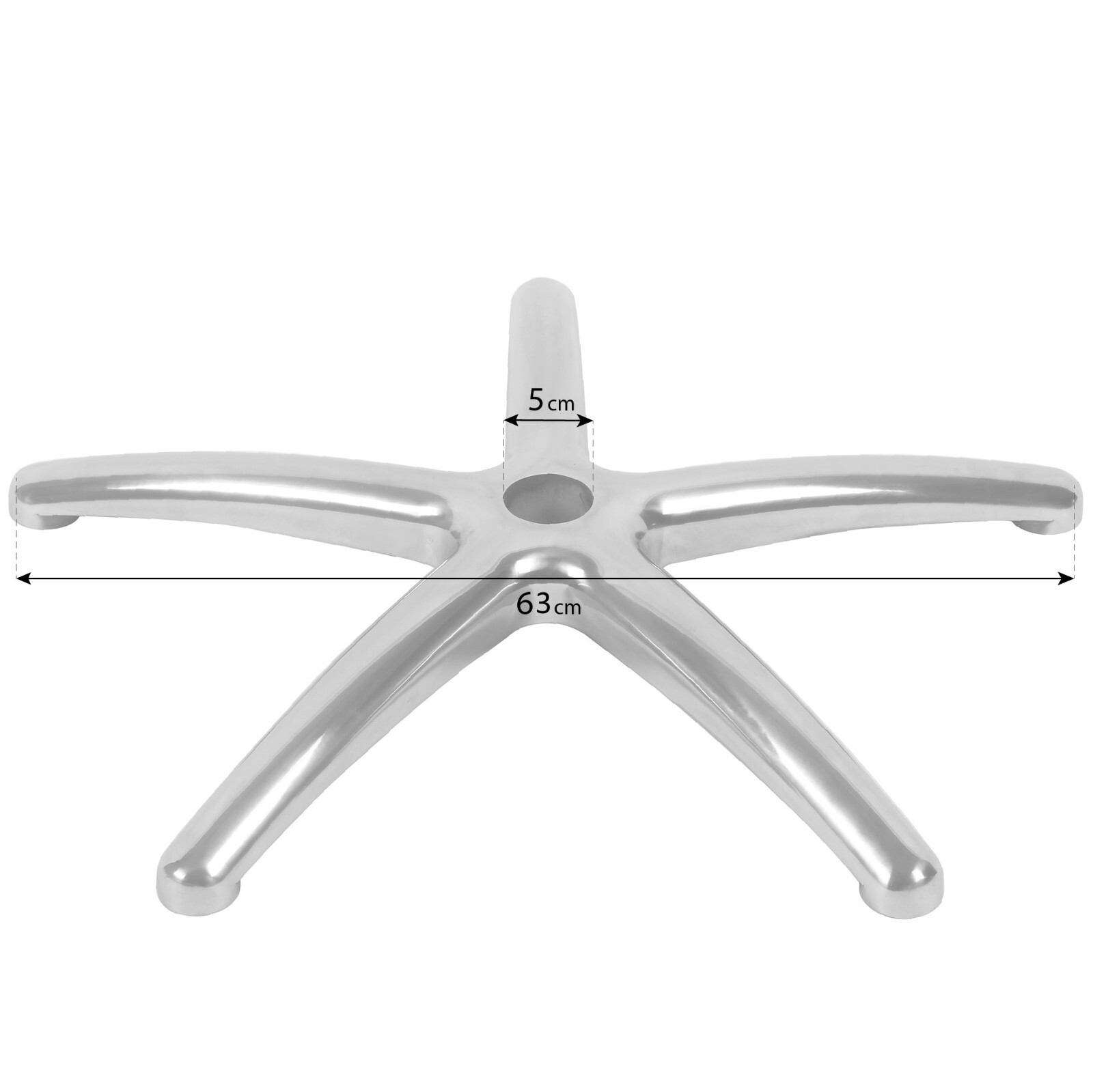 25" Aluminium 5 Spoke Large Star Swivel Chair Seat Base Replacement