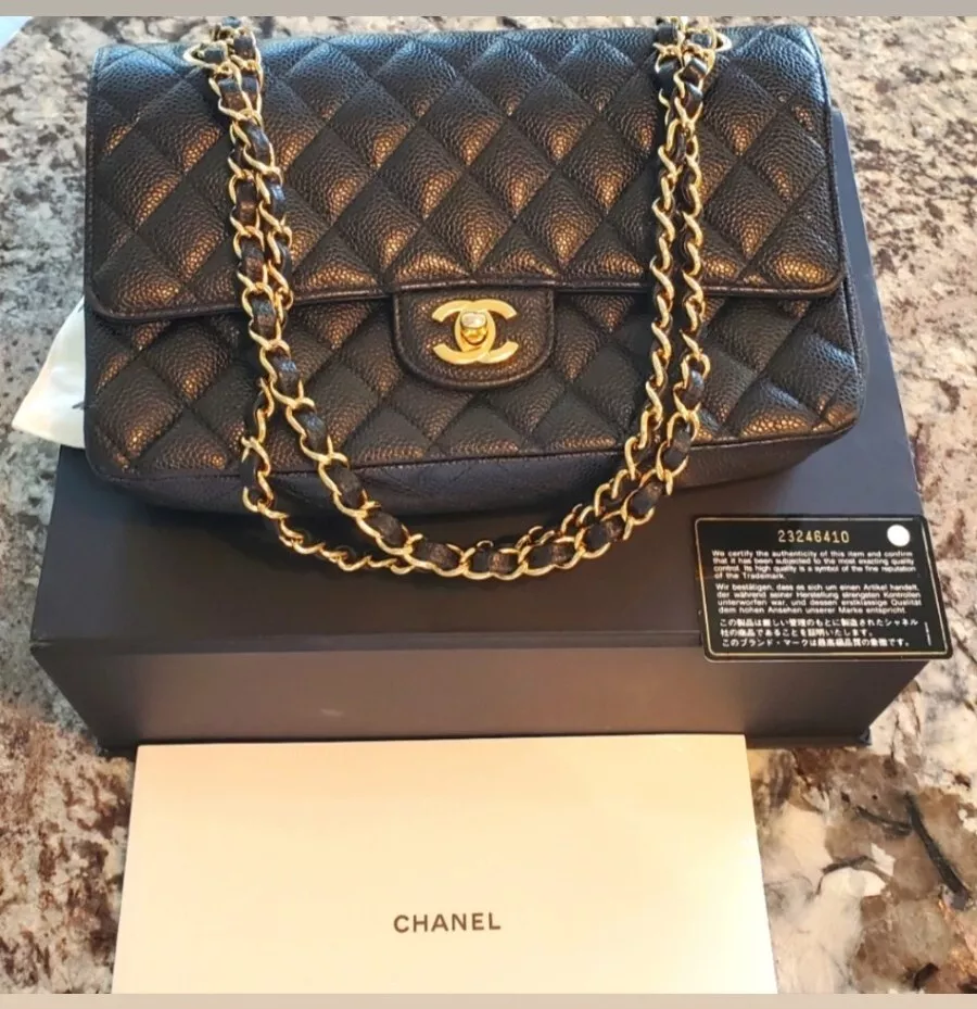 Chanel Caviar Quilted Medium Double Flap Bag Black