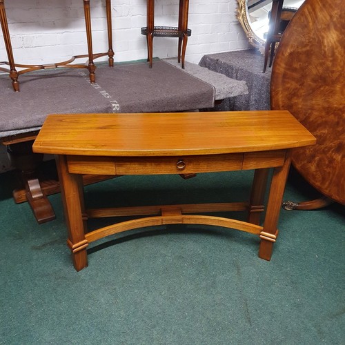 SOLID WOOD BOWED CONSULE/TELEPHONE/HALL TABLE WITH DRAWER - Picture 3 of 21
