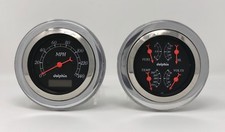 1951 1952 Chevy Car 3 38 Quad Style Gauge Set Dash Panel Cluster Insert Black