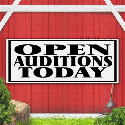 OPEN AUDITIONS TODAY BLACK Banner Sign
