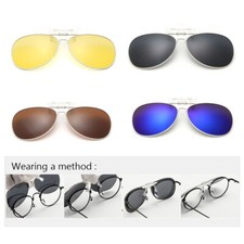 Sunglasses Clip-on Flip Up Polarized UV400 HD Lenses Unisex Driving Glasses