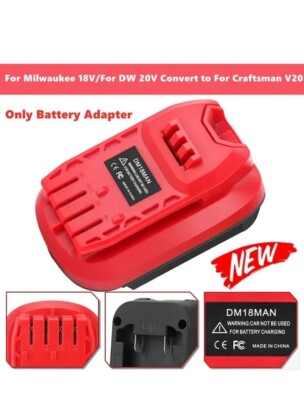 Akku-Adapter für DeWalt 20V & Milwaukee 18V konvertieren in für Craftsman V20 [A8]