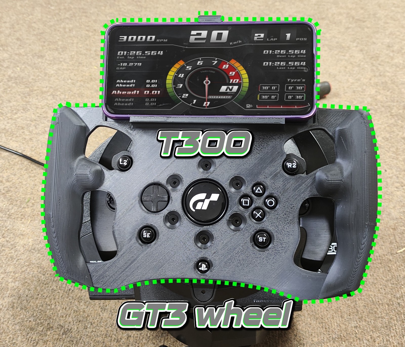 Support de smartphone Thrustmaster T300 pour affichage d'application simracing